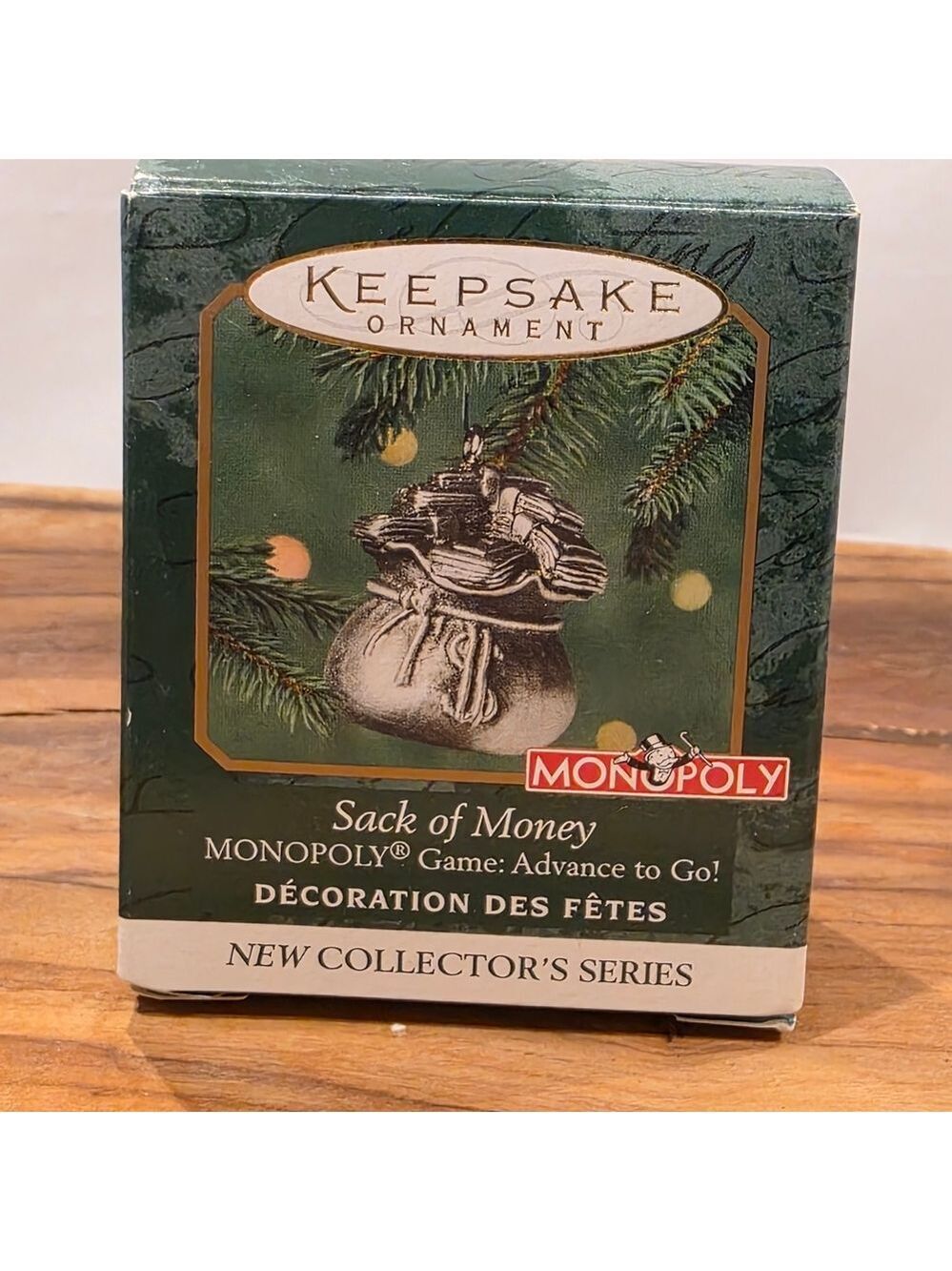 Hallmark Keepsake Miniature Ornament Monopoly Sack of Money